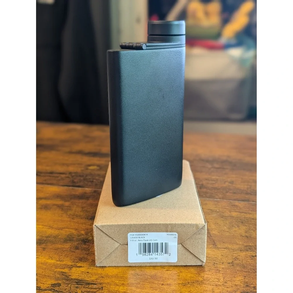 Life Is Good Miir Aero Flask 8oz Matte Blck Stainless Steel Pocket Hip Flask NEW